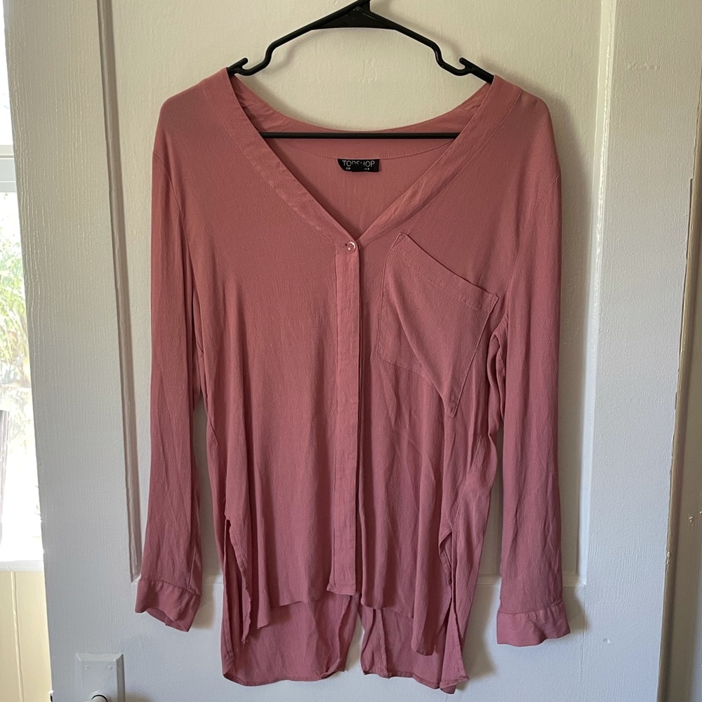 Topshop Pink Blouse
